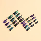 24pcs/Set Iridescent Aurora Butterfly Press-On Nails