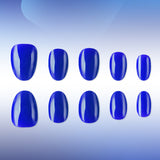 24pcs/Set Solid Klein Blue Press-On Nails