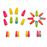 24pcs/Set Gradient Colorful Polka Dots Press-On Nails