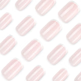 24pcs/Set Minimalist White French Tips Press-On Nails