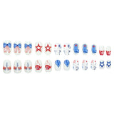 24pcs/Set Denim Star Bow Press-On Nails