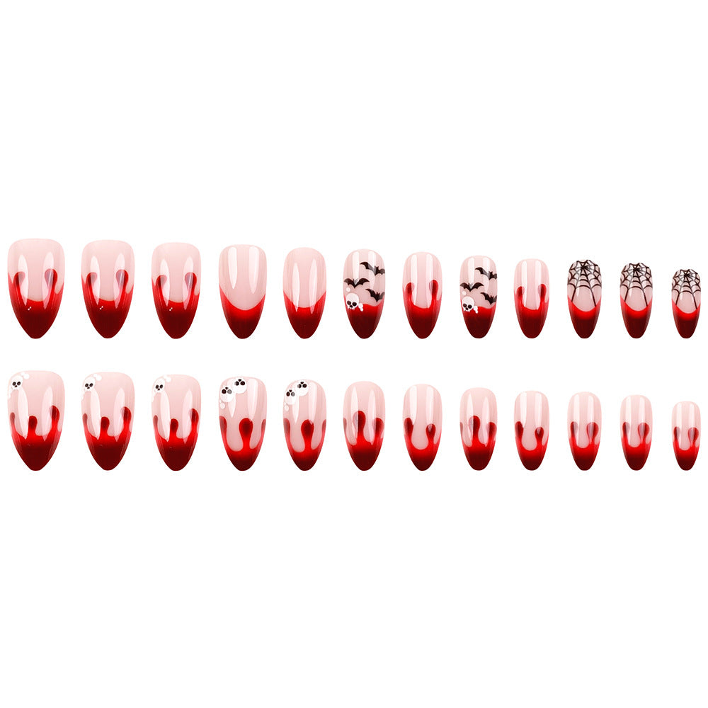 24pcs/Set Halloween Blood Drip French Tip Nails