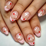24pcs/Set Heart French Tips Press-On Nails