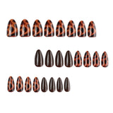 24pcs/Set Amber Tortoiseshell Leopard Print Press On Nails