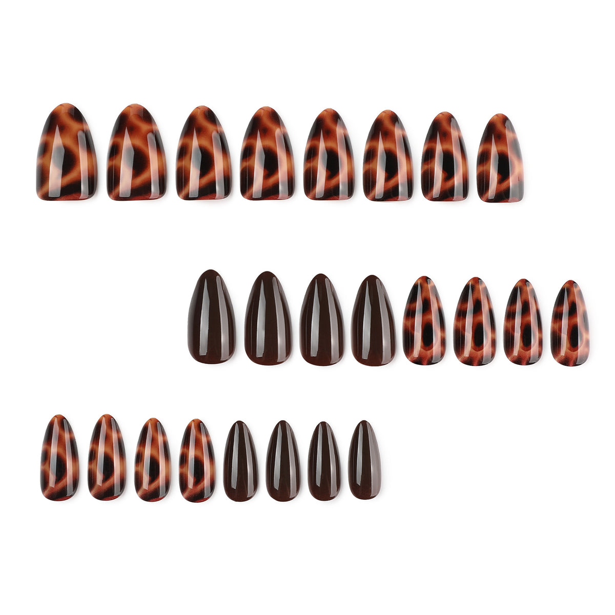 24pcs/Set Amber Tortoiseshell Leopard Print Press On Nails