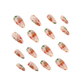 24pcs/Set Golden 3D Crystal Pumpkin Press On Nails