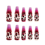 24pcs/Set Purple Leopard Press On Nails