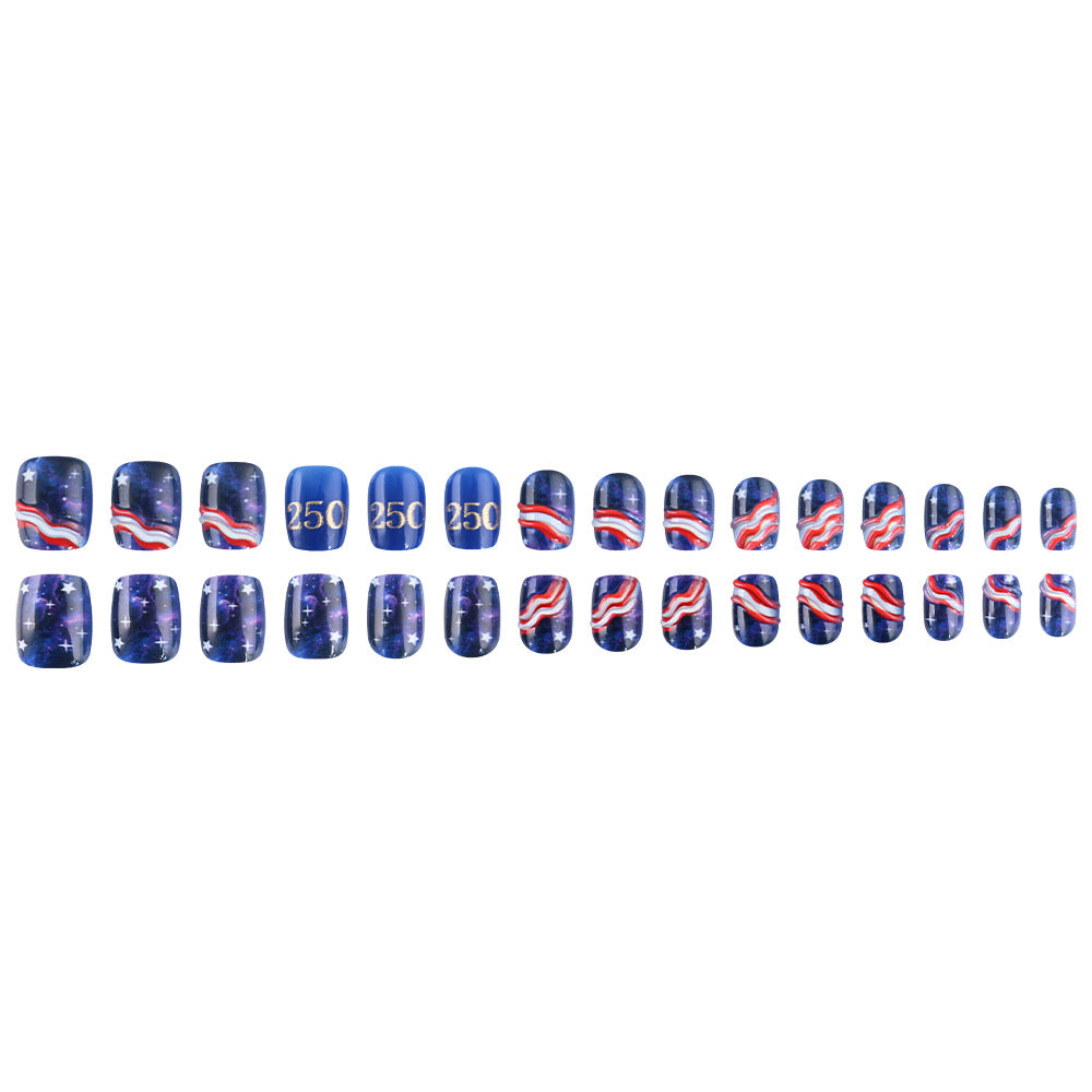 24pcs/Set Starry Waves Press-On Nails