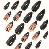 24pcs/Set Dark Gradient Butterfly Press-On Nails