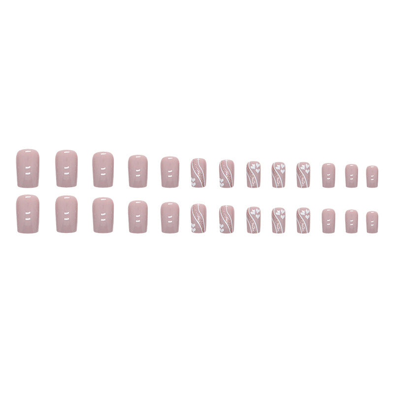 24pcs/Set Heart Wave Press-On Nails