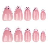 24pcs/Set Polka Dot French Tip Press-On Nails