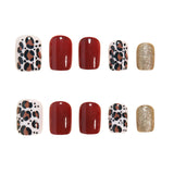 24pcs/Set Brown Leopard Print Press-On Nails