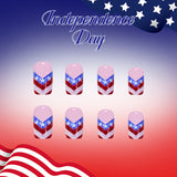 24pcs/Set French Tip American Flag Stars Press-On Nails