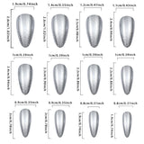 24pcs/Set Silver Mirror Chrome Press-On Nails