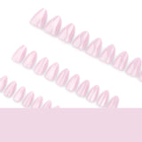 24pcs/Set Light Pink Cat Eye Press On Nails