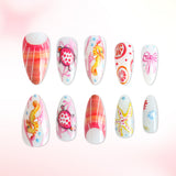 24pcs/Set Colorful Grapefruit Starfish & Seahorse Press On Nails