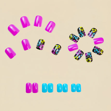 24pcs/Set Soft Pink Floral Nails Press-On Nails