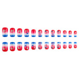 24pcs/Set Independence Day Flag Gradient Glitter Press-On Nails