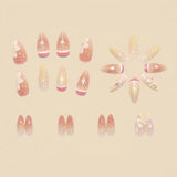 24pcs/Set 3D Embossed Floral Press-On Nails