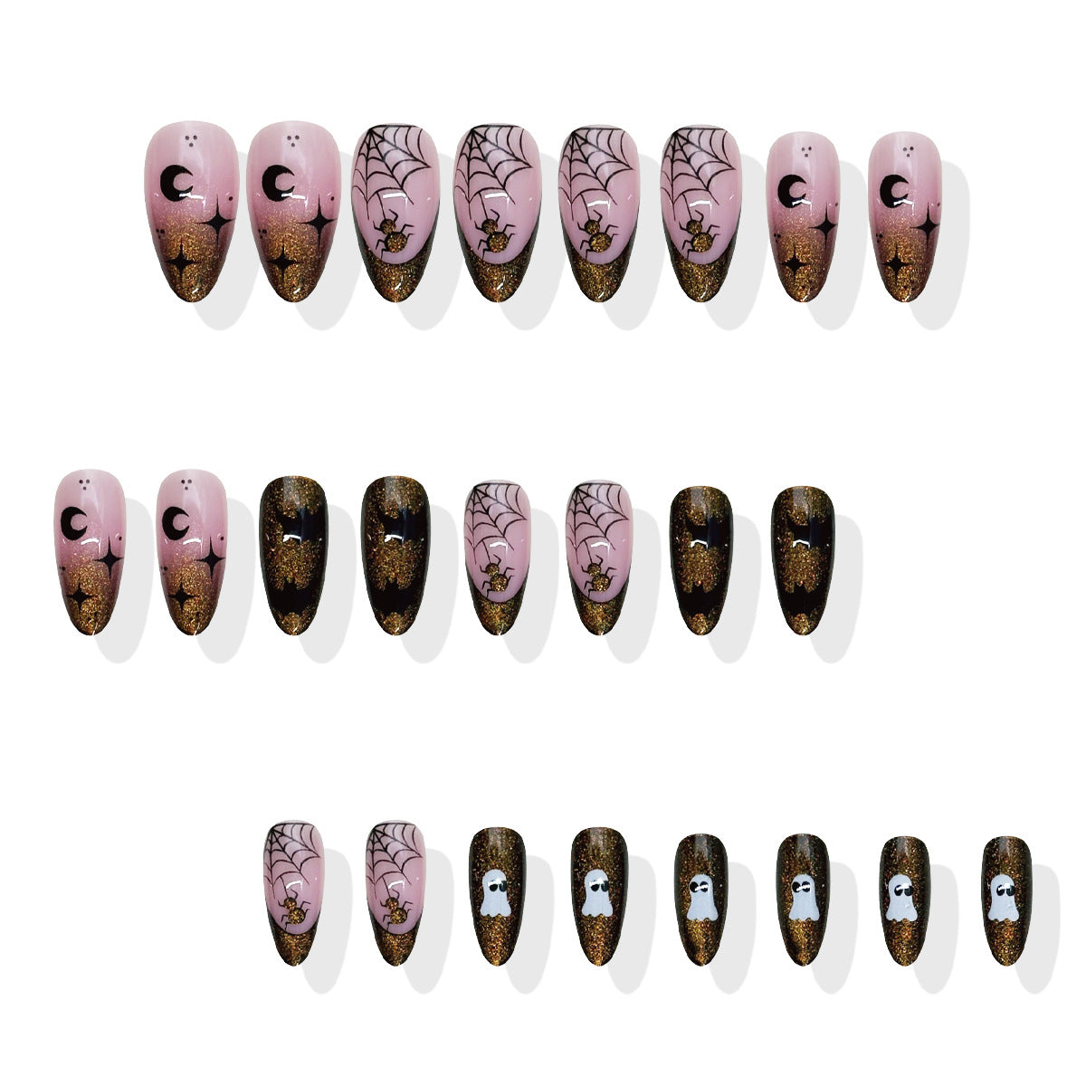 24pcs/Set Brown Cat-Eye Gradient French Press On Nails