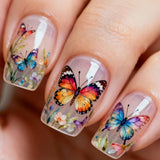 24pcs/Set Spring Butterfly Flower Press-On Nails