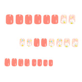24pcs/Set White Floral Press-On Nails