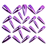 24pcs/Set Purple Chrome Press-On Nails