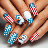 24pcs/Set American Flag Bald Eagle Press-On Nails