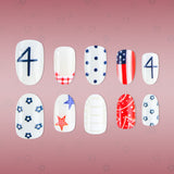 24pcs/Set Star Polka Dot Floral French Tip Press-On Nails