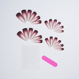 24pcs/Set Burgundy & Pink Gradient Matte Ombre Press-On Nails