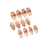 24pcs/Set Golden 3D Crystal Pumpkin Press On Nails