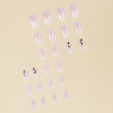 24pcs/Set Glitter Gradient Rhinestone Press-On Nails
