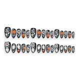 24pcs/Set Cute Ghost Pumpkin Floral Press On Nails