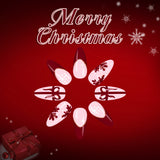 24pcs/Set Red Glitter French Tips & White Snowflakes Press On Nails