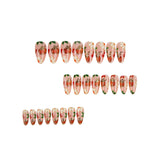 24pcs/Set Golden 3D Crystal Pumpkin Press On Nails