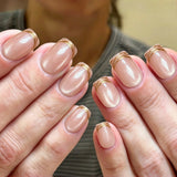 24pcs/Set Champagne Cat Eye French Press On Nails
