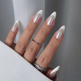 24pcs/Set Minimalist White French Press On Nails