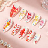24pcs/Set Colorful Grapefruit Starfish & Seahorse Press On Nails