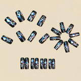 24pcs/Set Flaming Skull Press-On Nails