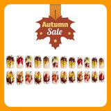 24pcs/Set Maple Leaves Press On Nails