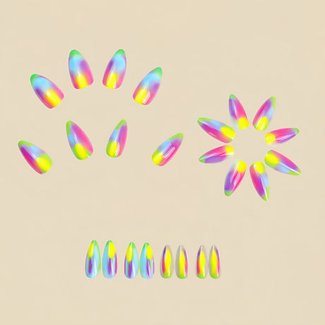 24pcs/Set Multicolor Gradient Press-On Nails