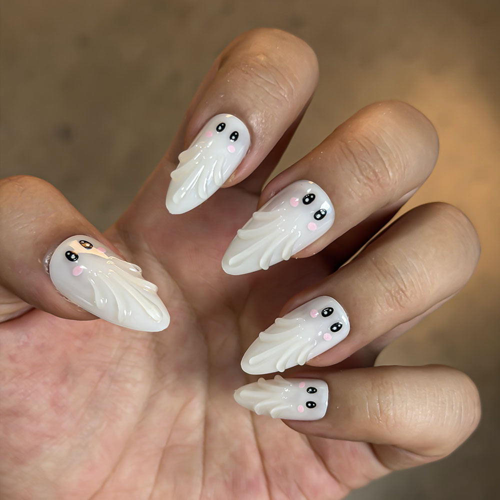 24pcs/Set 3D Ghost Press-On Nails