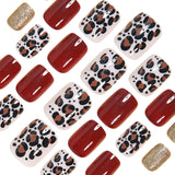 24pcs/Set Brown Leopard Print Press-On Nails