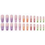 24pcs/Set Colorful Ombre French Press On Toe Nails