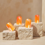 24pcs/Set Bright Orange Press-On Nails