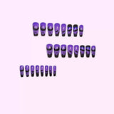 24pcs/Set Purple Bats at Midnight Press-On Nails