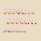 24pcs/Set Orange Ghost Floral Press-On Nails