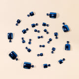 24pcs/Set Blue Chrome Press On Toe Nails
