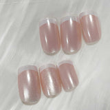 24pcs/Set French Cat Eye Press-On Nails