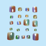24pcs/Set Colorful Ombre Press On Toe Nails